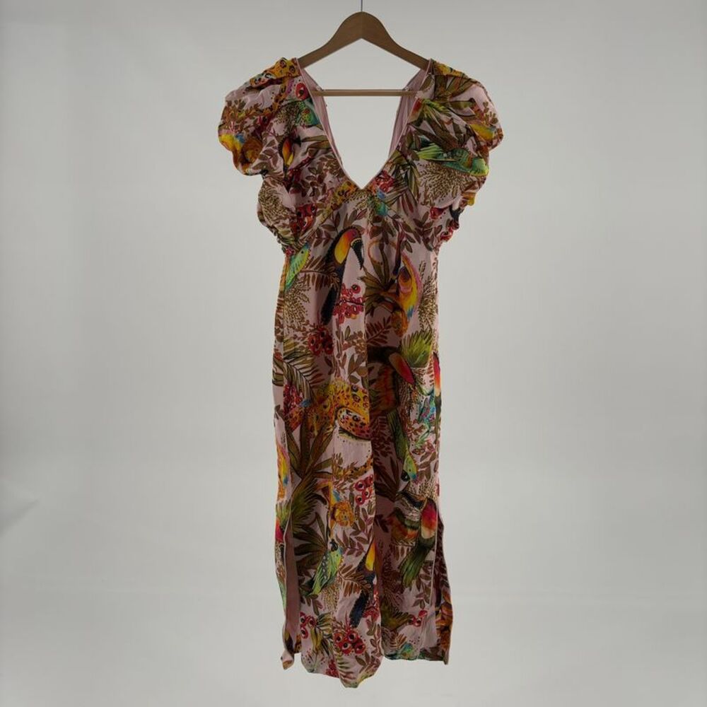 Farm Rio Linen Into The Jungle Midi Dress